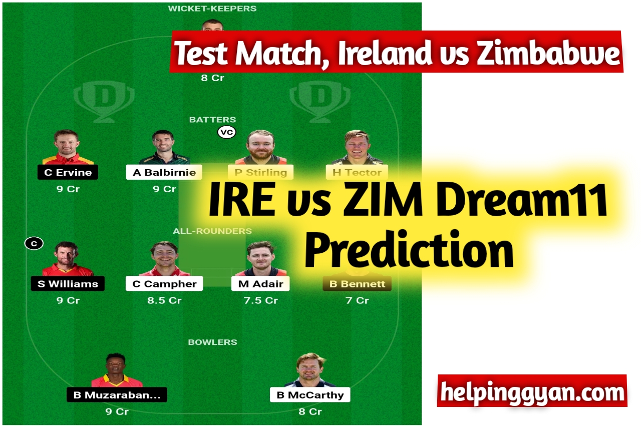 IRE vs ZIM Dream11 Prediction in Hindi